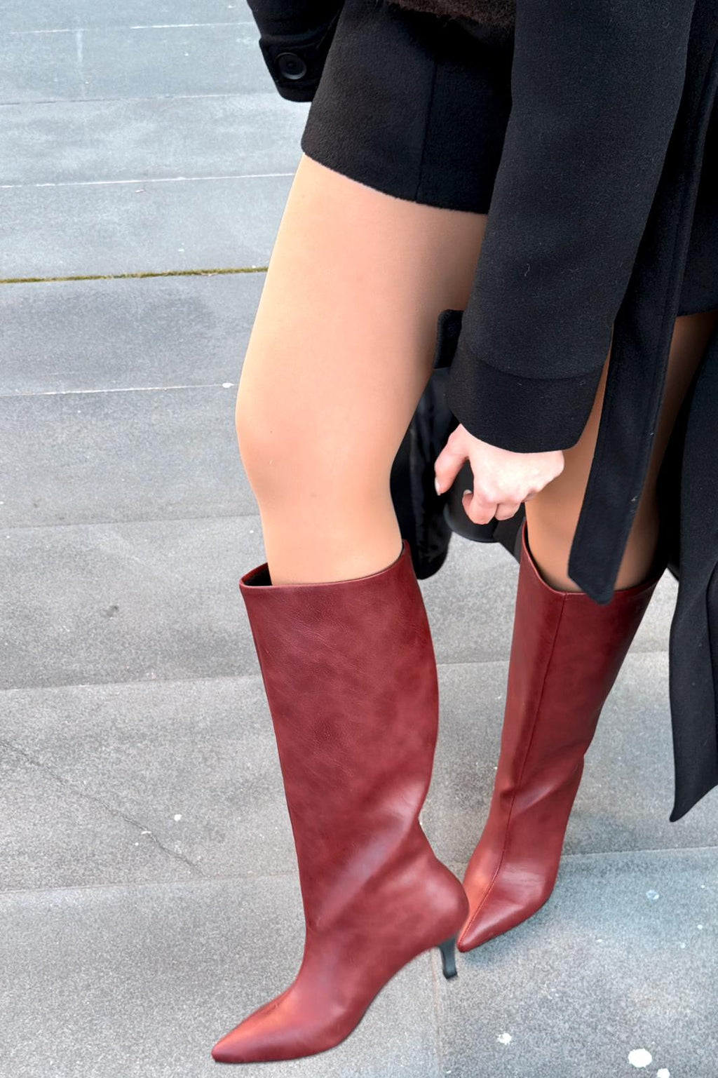 Remni Bordeaux Faux Leather Women's Pumps Boots