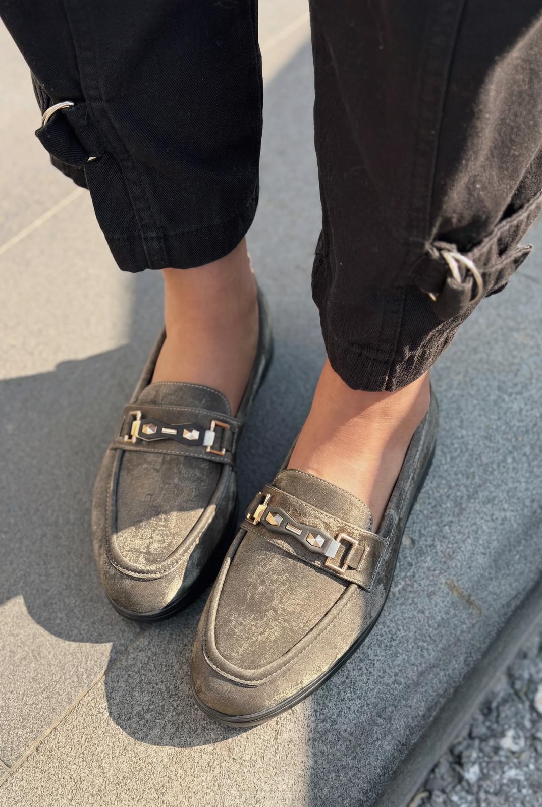 Toler Gray Satin Women's Loafers