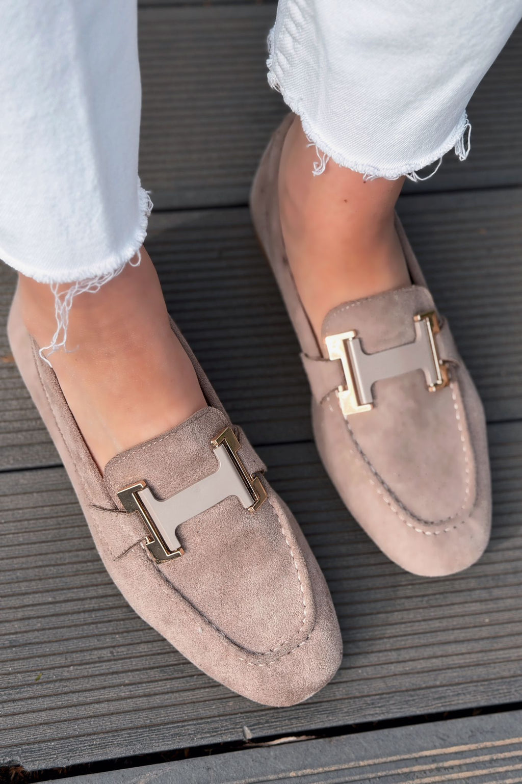 Elara Taupe Suede Women's Loafers