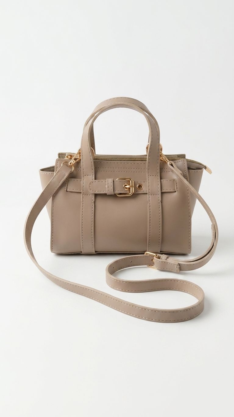 Norev women's handbag Nude faux leather
