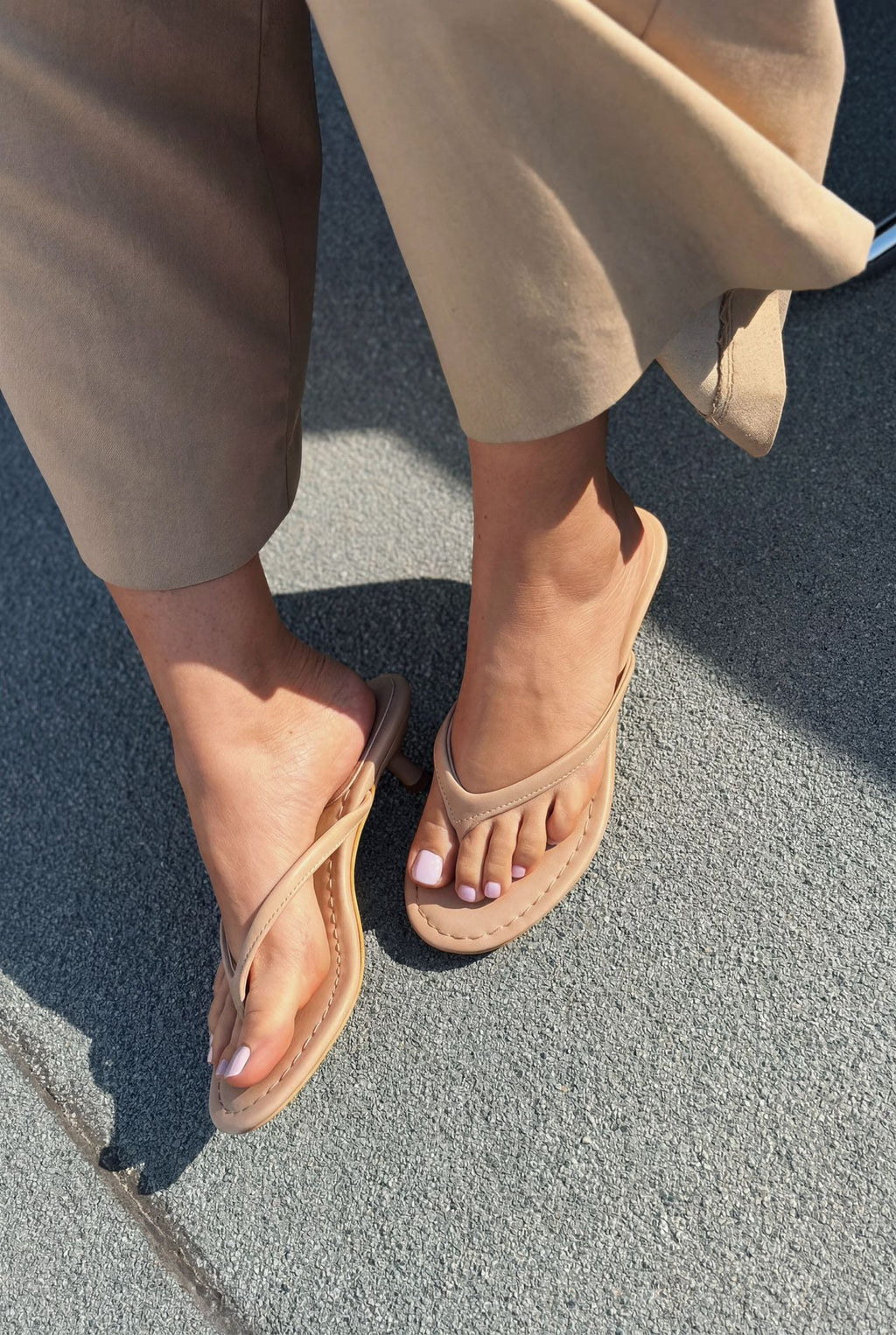 Arlene Nude Faux Leather Women's Toe Ring Pumps