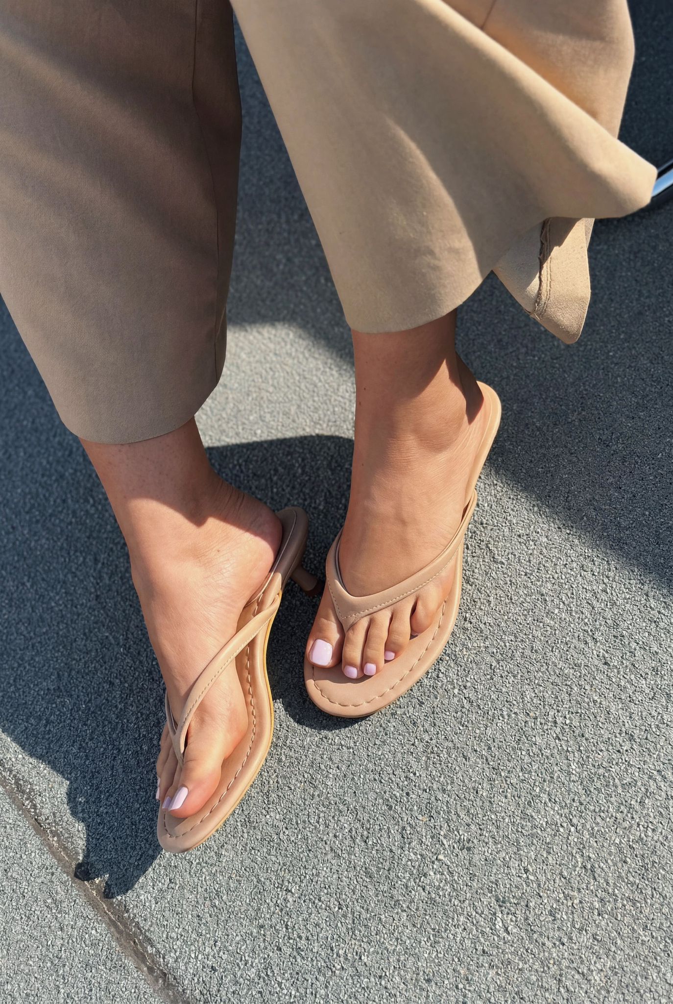 Arlene Nude Faux Leather Women's Toe Ring Pumps