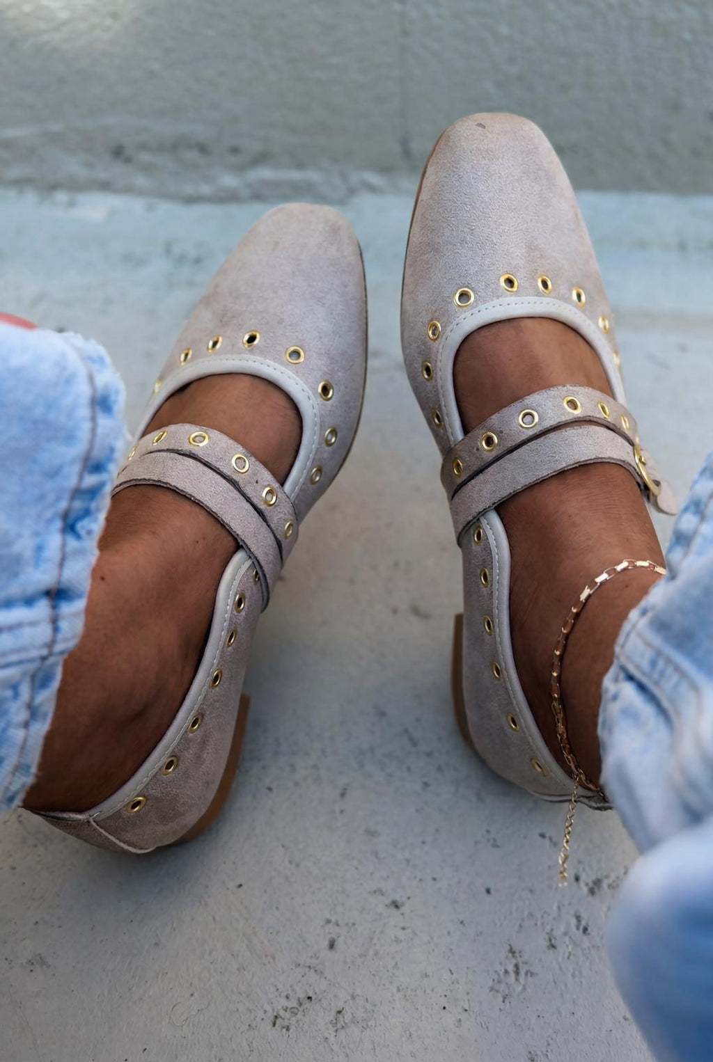 Elia Beige Suede Women's Flats