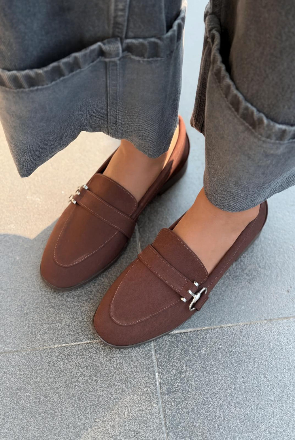 Torlax Dark Brown Satin Women's Loafers