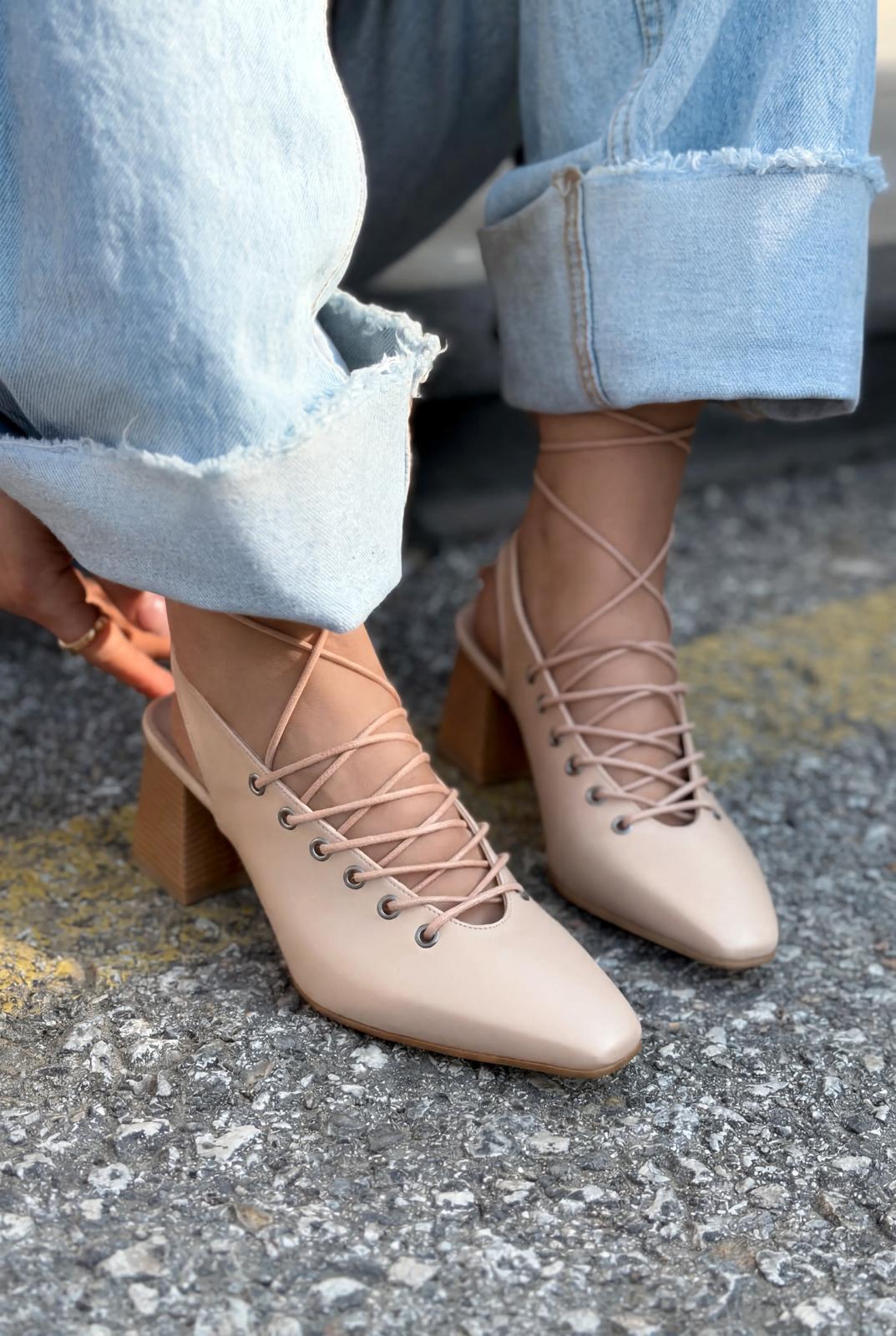 Yorella Nude Faux Leather Women's Pumps