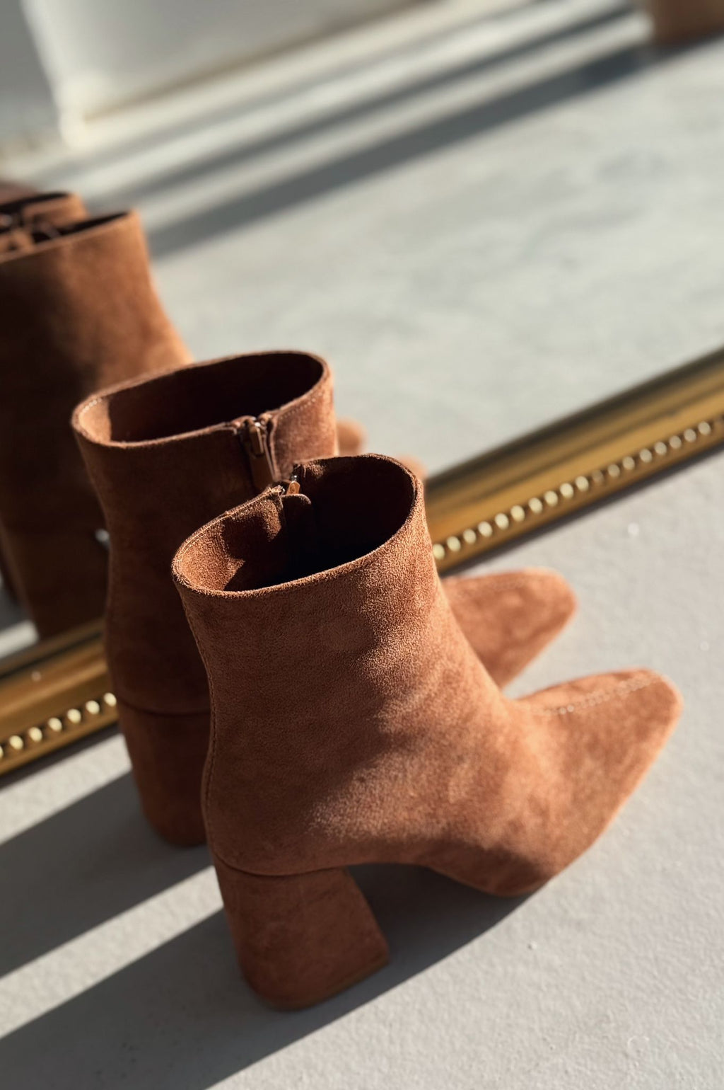 Larsew Suede Tan High Heel Women's Boots