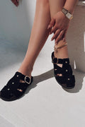 Tayra Black Suede Women's Slides