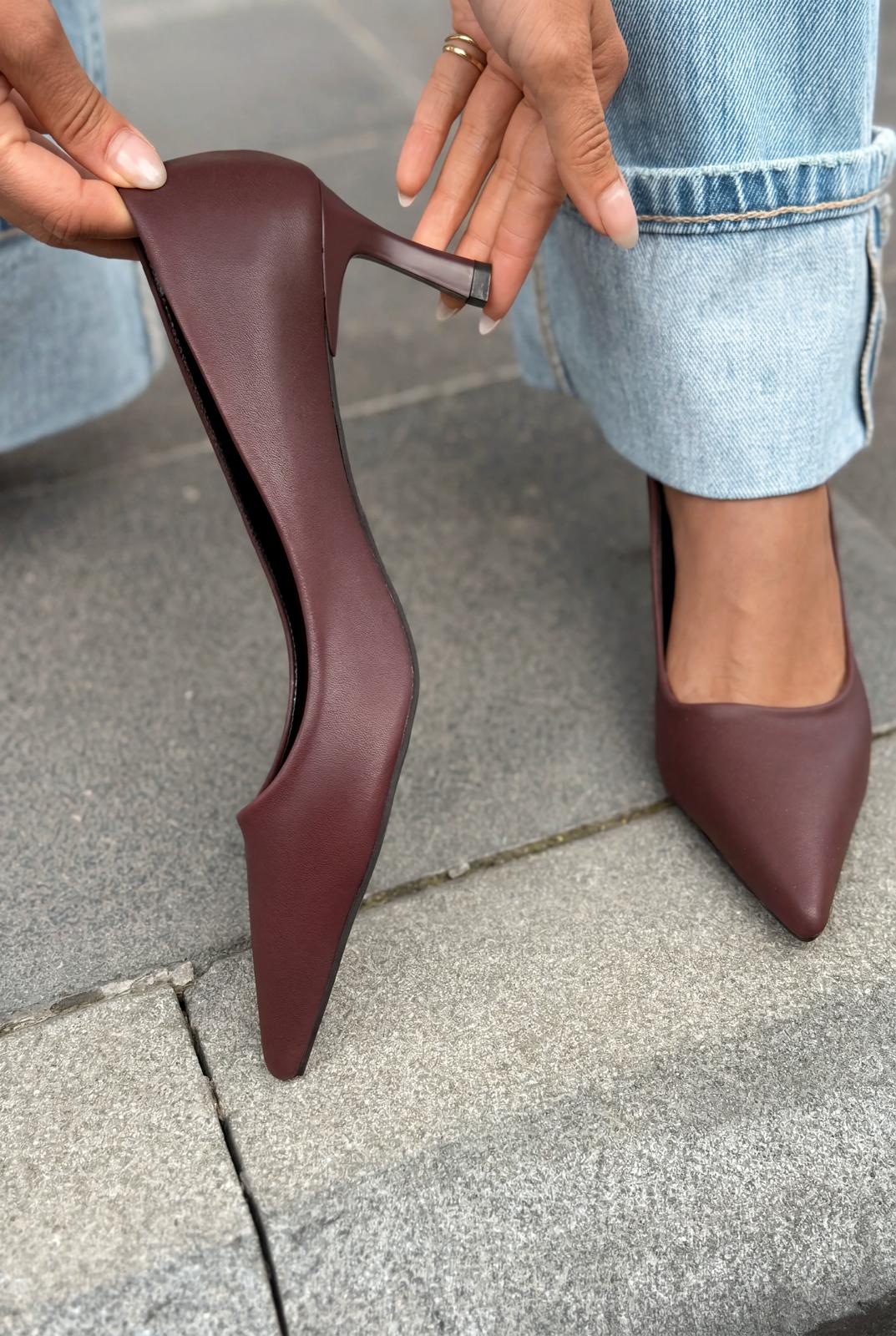 Delvion Bordeaux Faux Leather Women's Stilettos