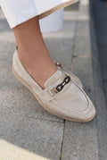 Toler Beige Satin Women's Loafers