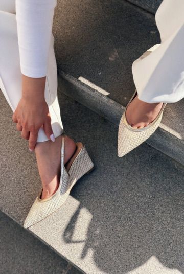Solthera Gold Woven Women's Stilettos