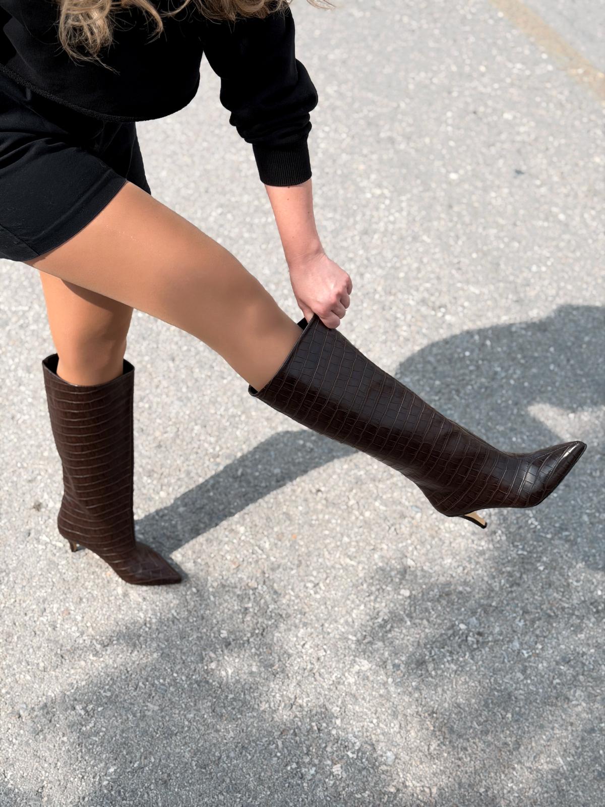 Gwen Patterned Women's Boots Light Brown