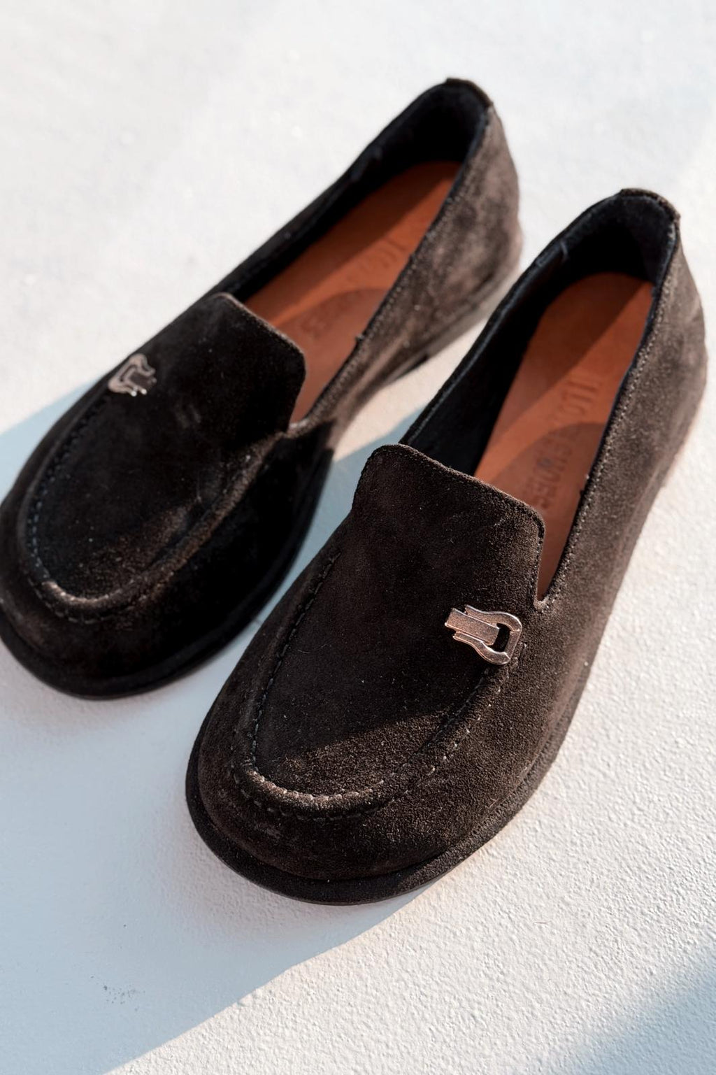 Rasen Black Genuine Suede Women's Loafers