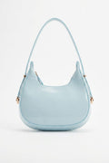 Sermic Baby Blue Patent Faux Leather Women's Handbag