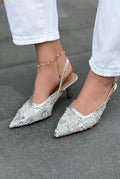 Serona Silver Embroidered Women's Stilettos