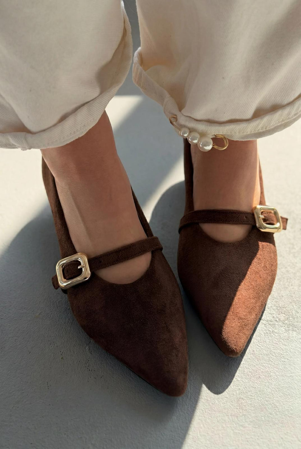 Karden Light Brown Suede Women's Stilettos