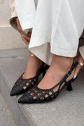 Zelya Black Faux Leather Women's Pumps