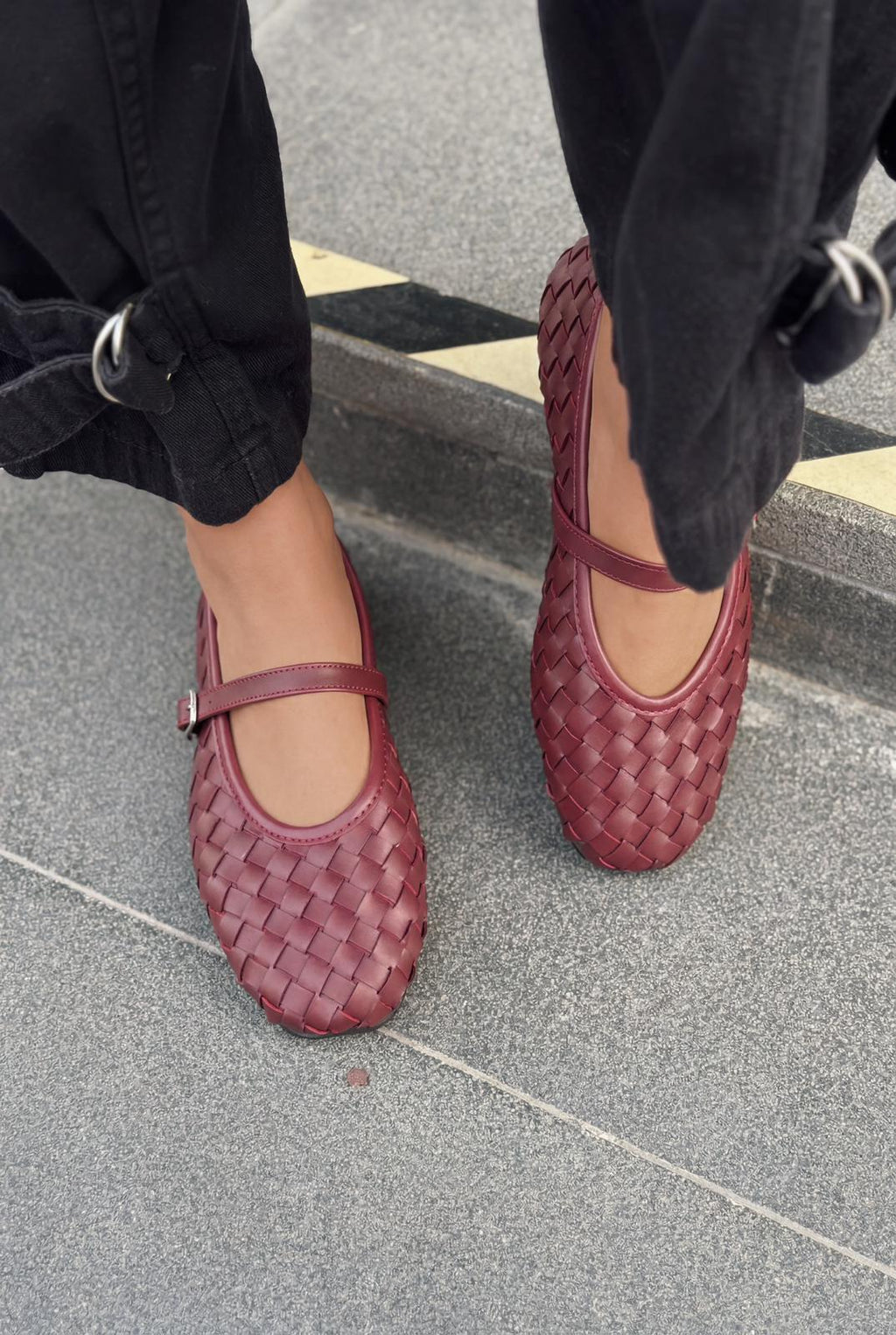 Roselle Burgundy Faux Leather Women's Flats