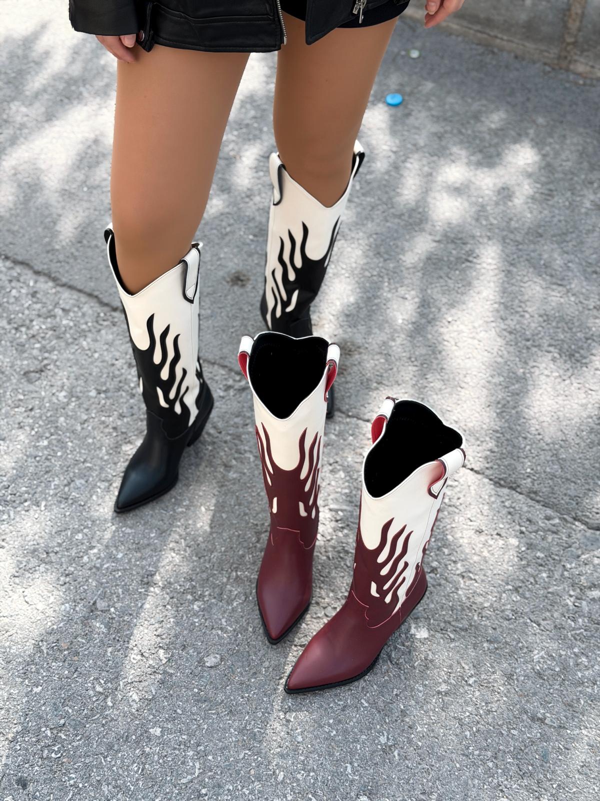 Uldra Black Faux Leather Women's Cowboy Boots