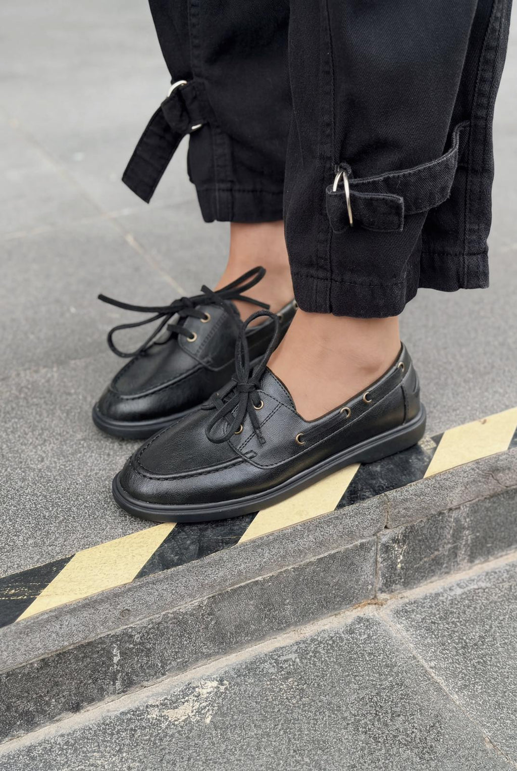 Morin Black Faux Leather Women's Oxford Shoes