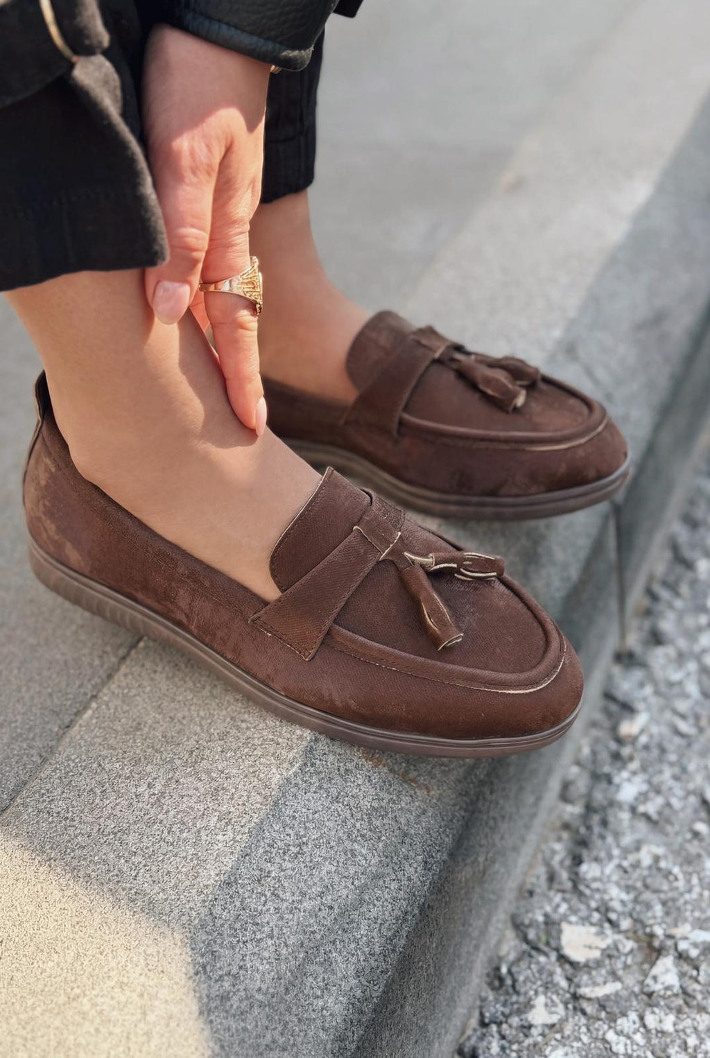 Yorvik Dark Brown Satin Women's Loafers