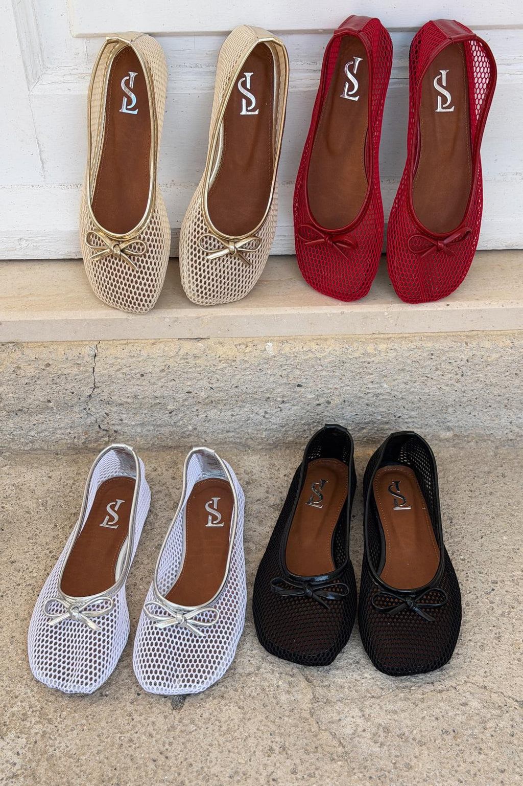 Torina Beige Mesh Women's Flats
