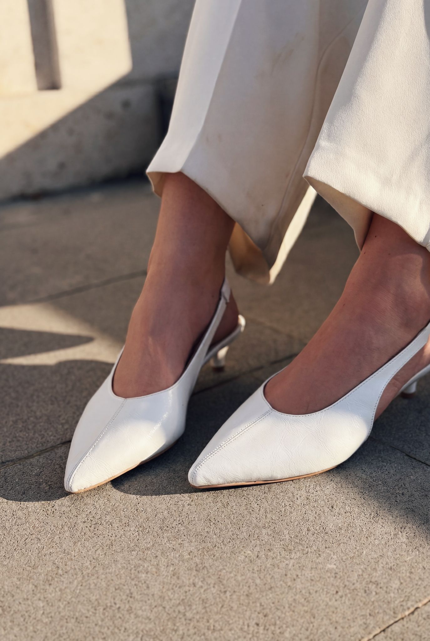 Selor White Faux Leather Women's Stilettos