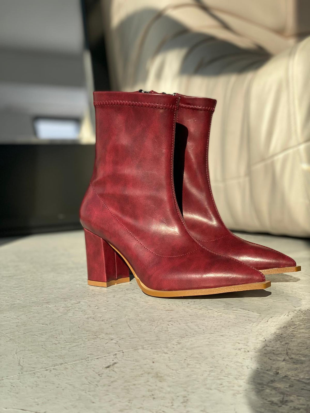 Selvora Bordeaux Faux Leather Women's Boots