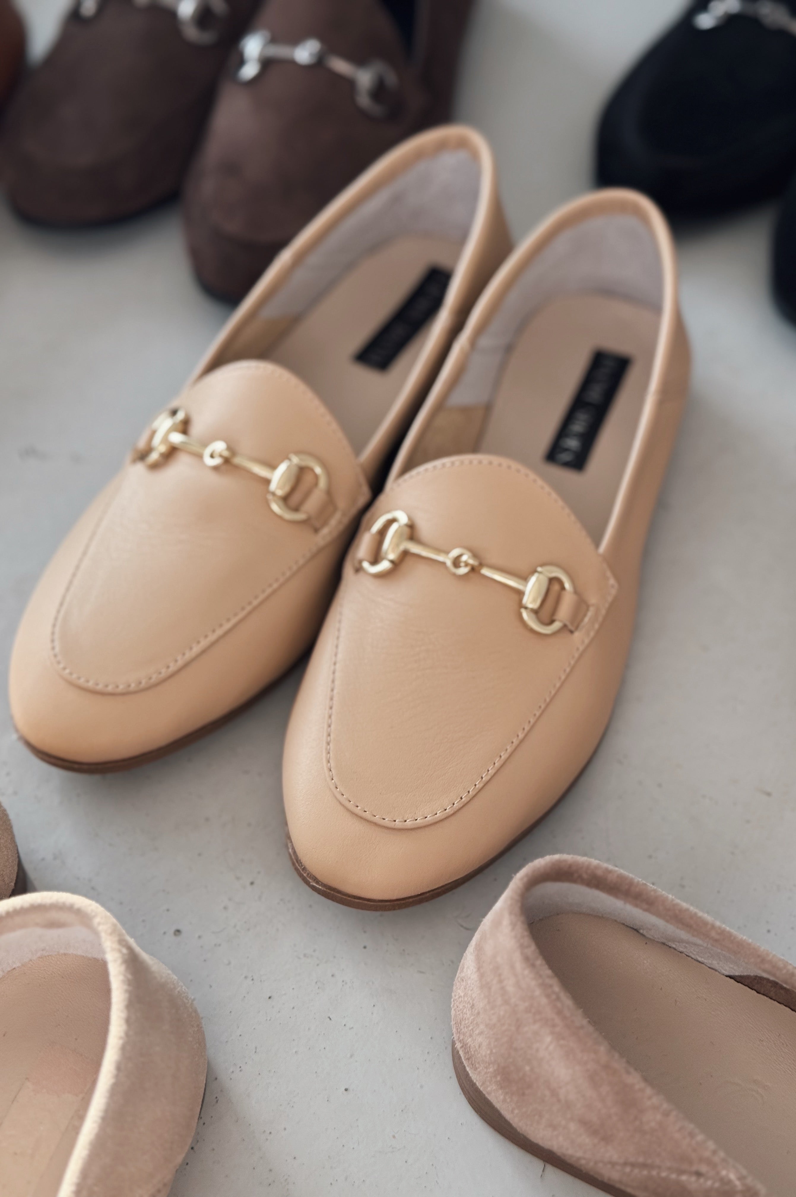 Palvora Cream Genuine Leather Buckle Detail Women's Loafers
