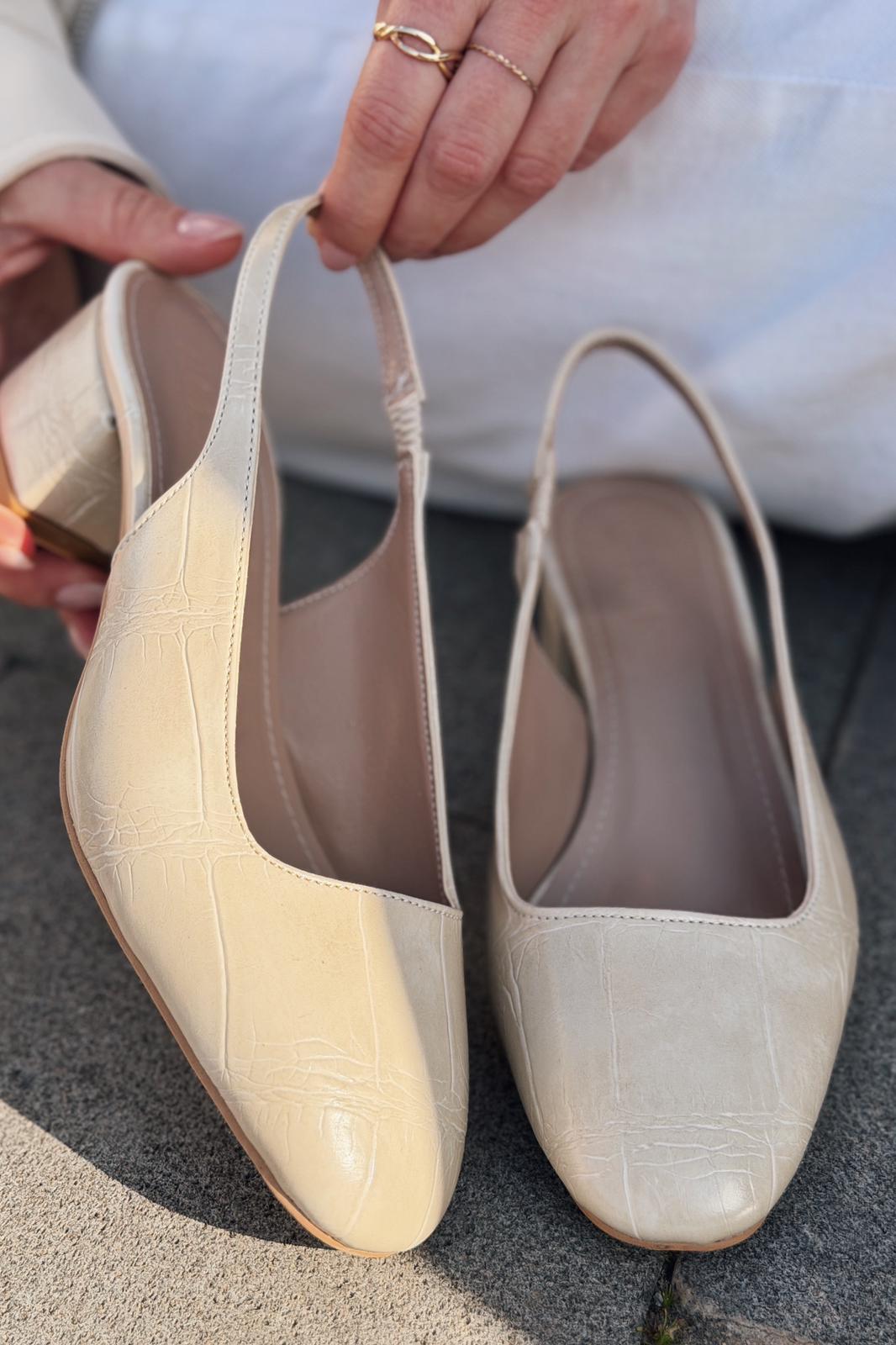 Solen Beige Faux Leather Women's Mary Jane