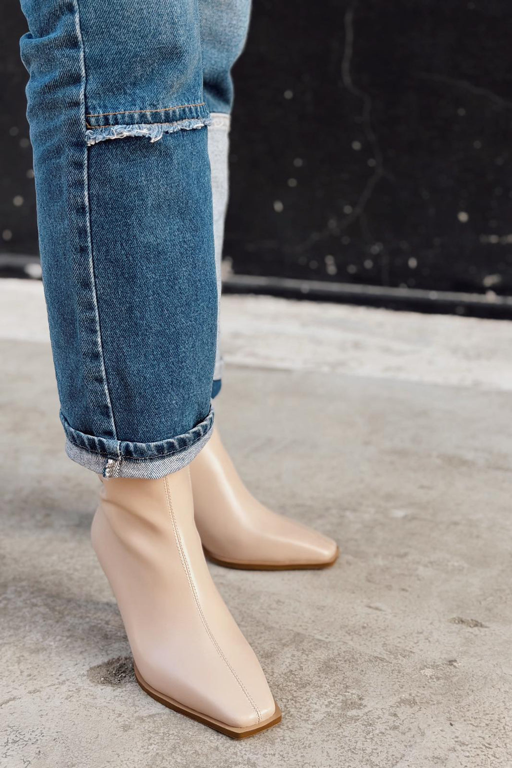 Alderie Beige Faux Leather Women's Pumps Boots