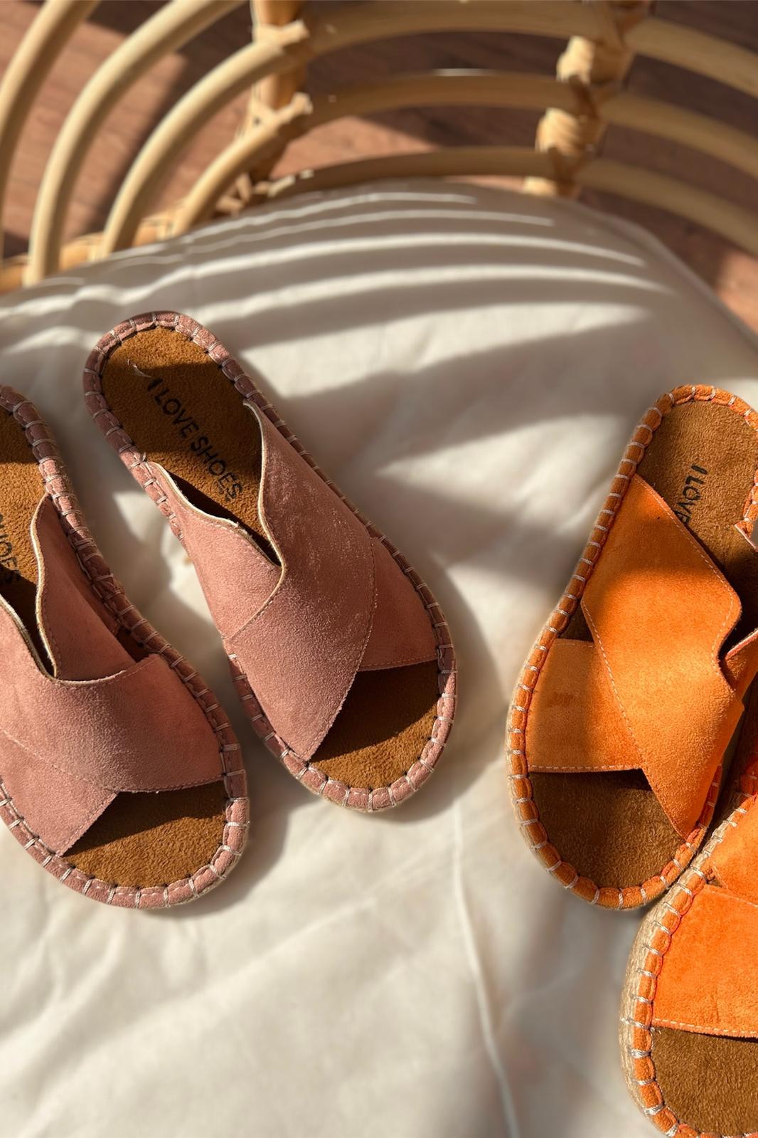 Orind Blush Suede Strap Detail Women's Slides