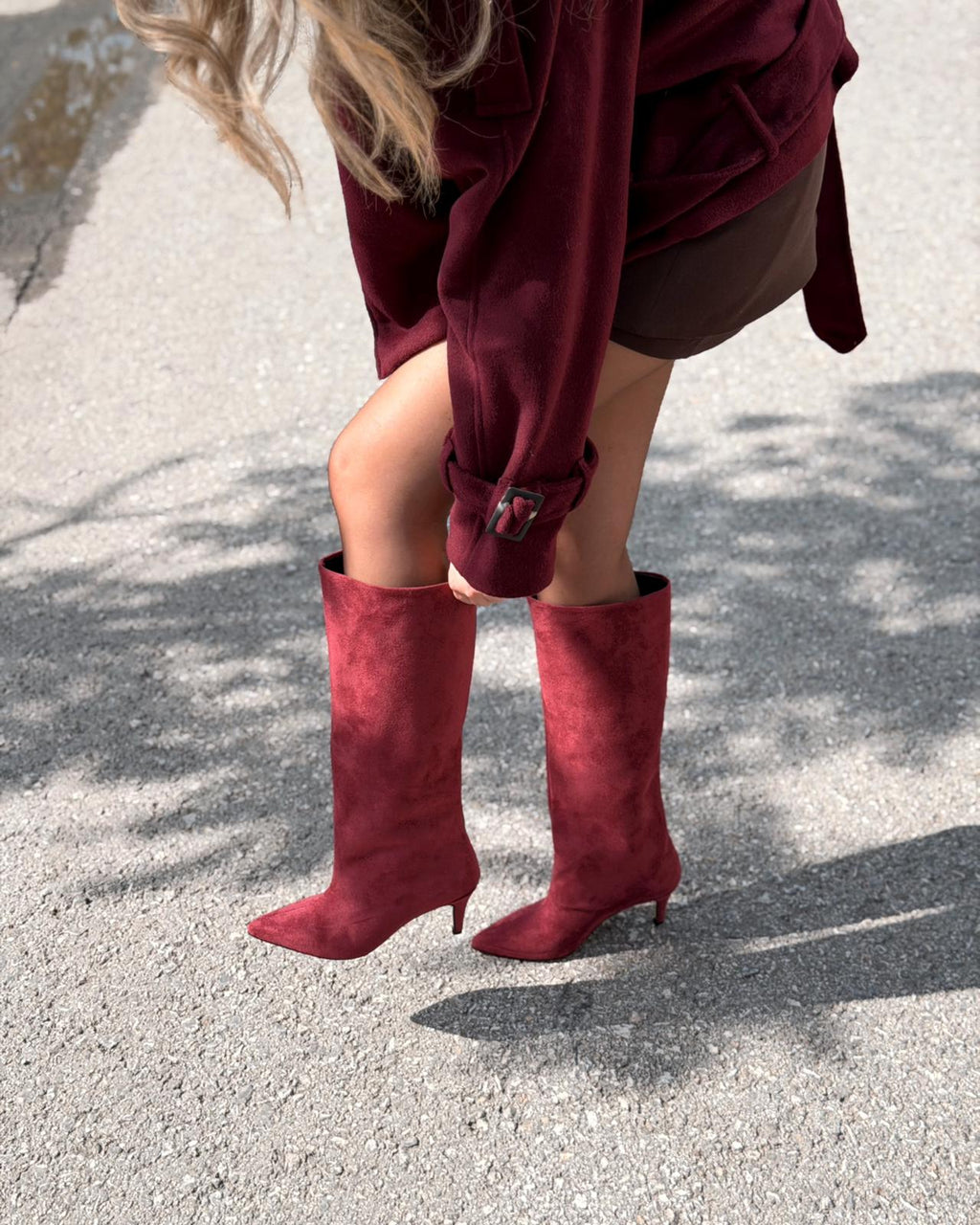 Gwen women's pumps boots Burgundy suede