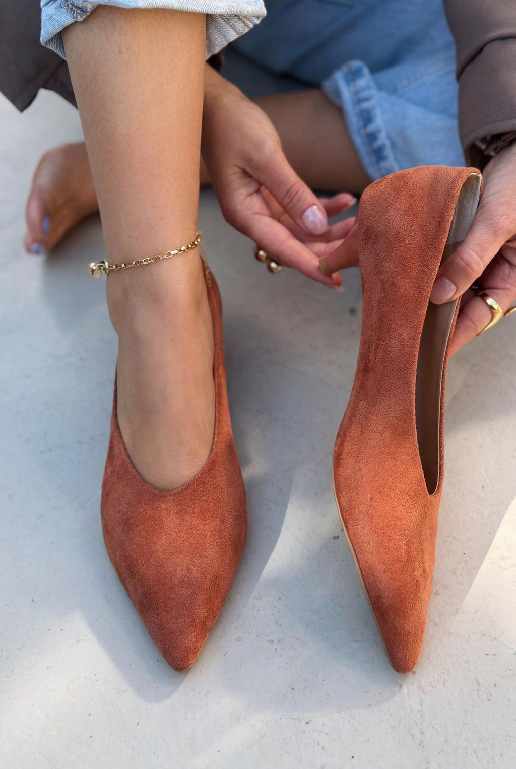 Seranis Tan Suede Women's Stilettos
