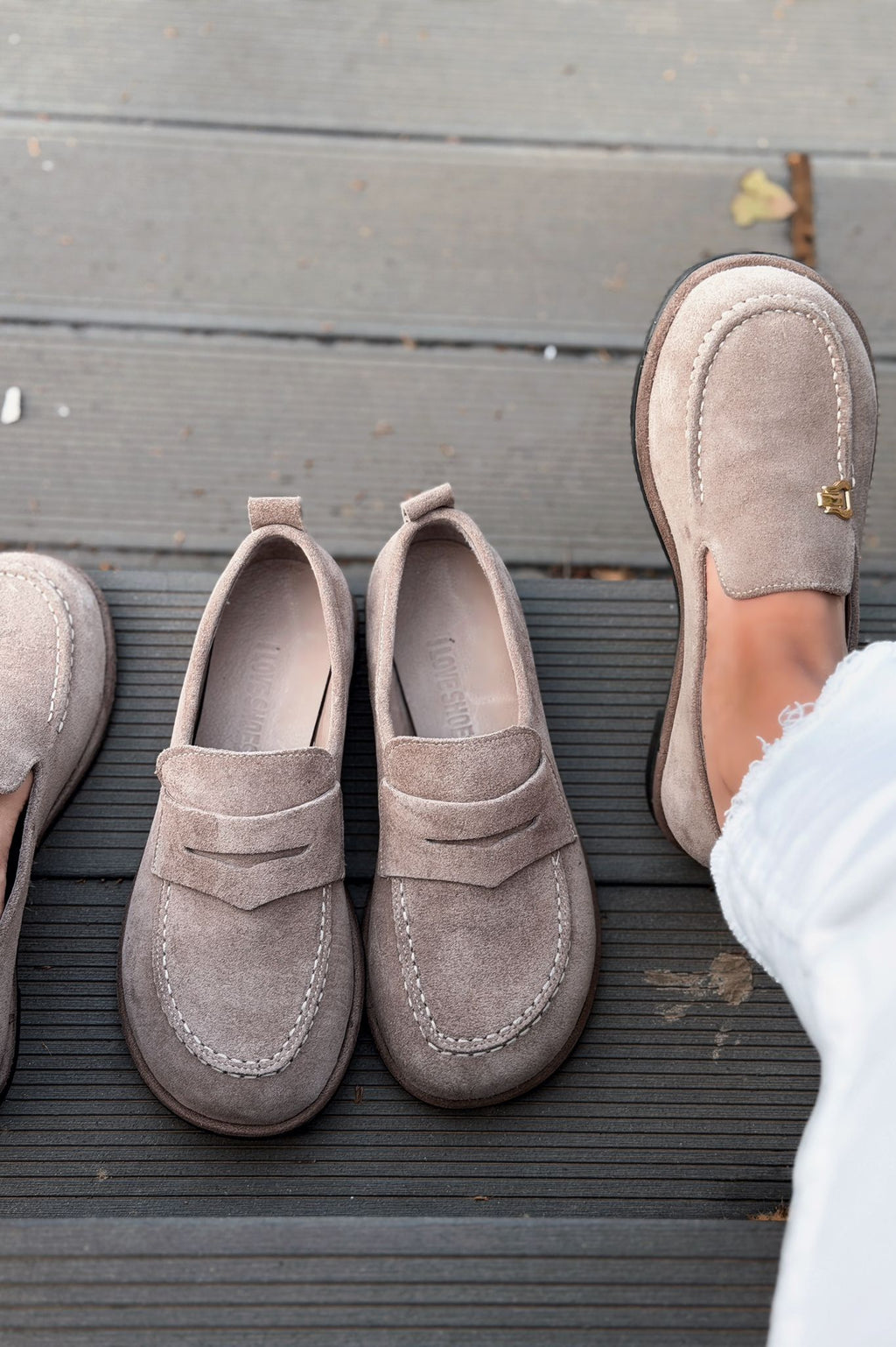 Marion Taupe Genuine Suede Women's Loafers