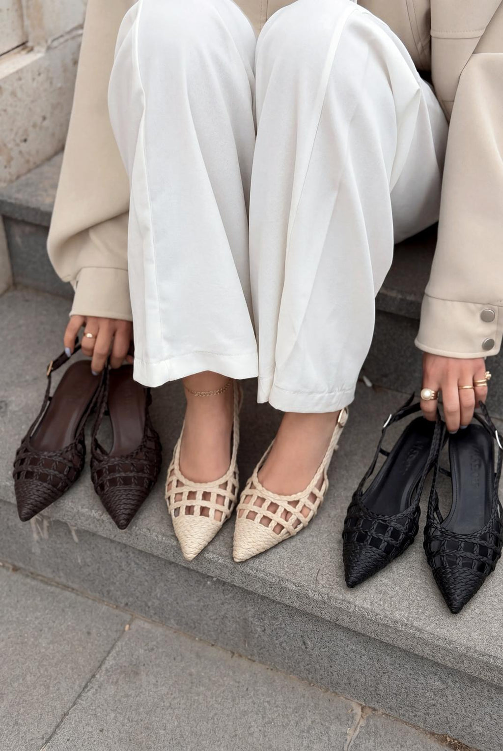 Zelya Beige Faux Leather Women's Pumps