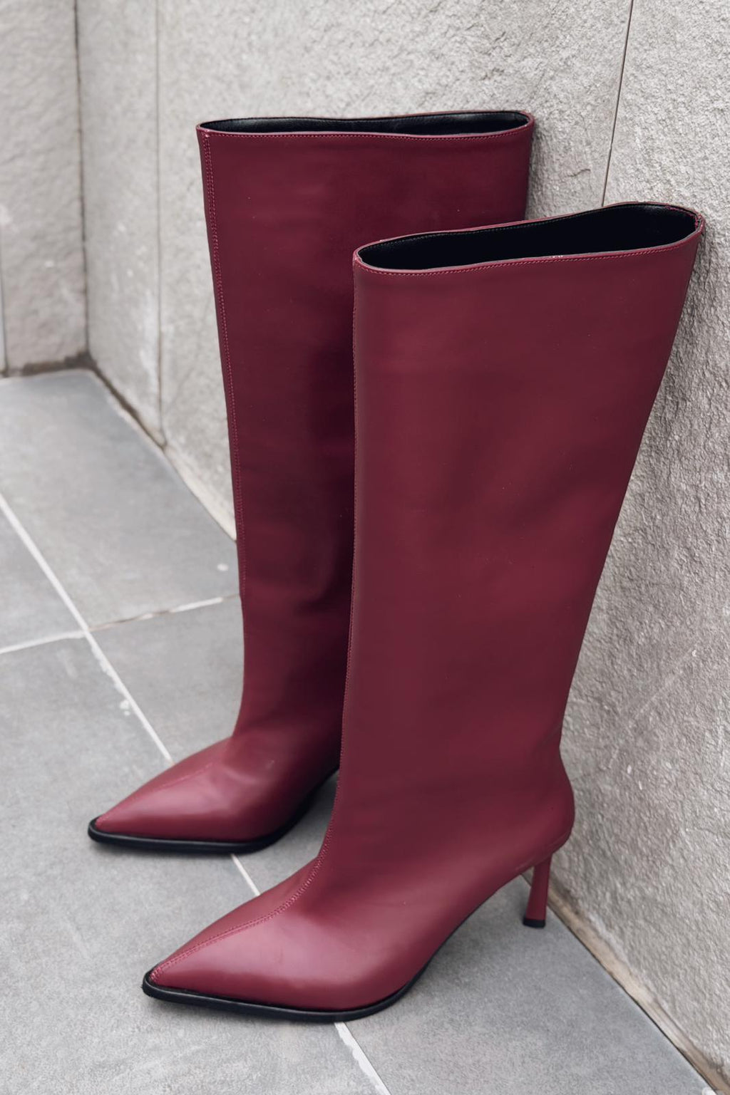 Aviren Women's Pumps Boots Burgundy Faux Leather