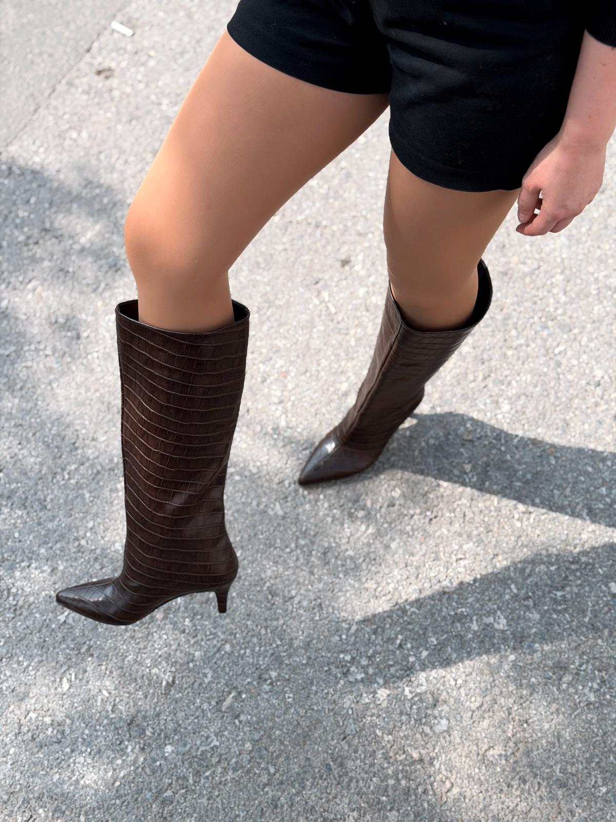 Gwen Patterned Women's Boots Light Brown