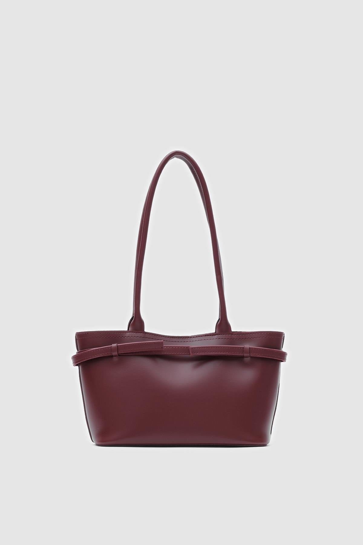 Aurin Shoulder Bag Burgundy Faux Leather