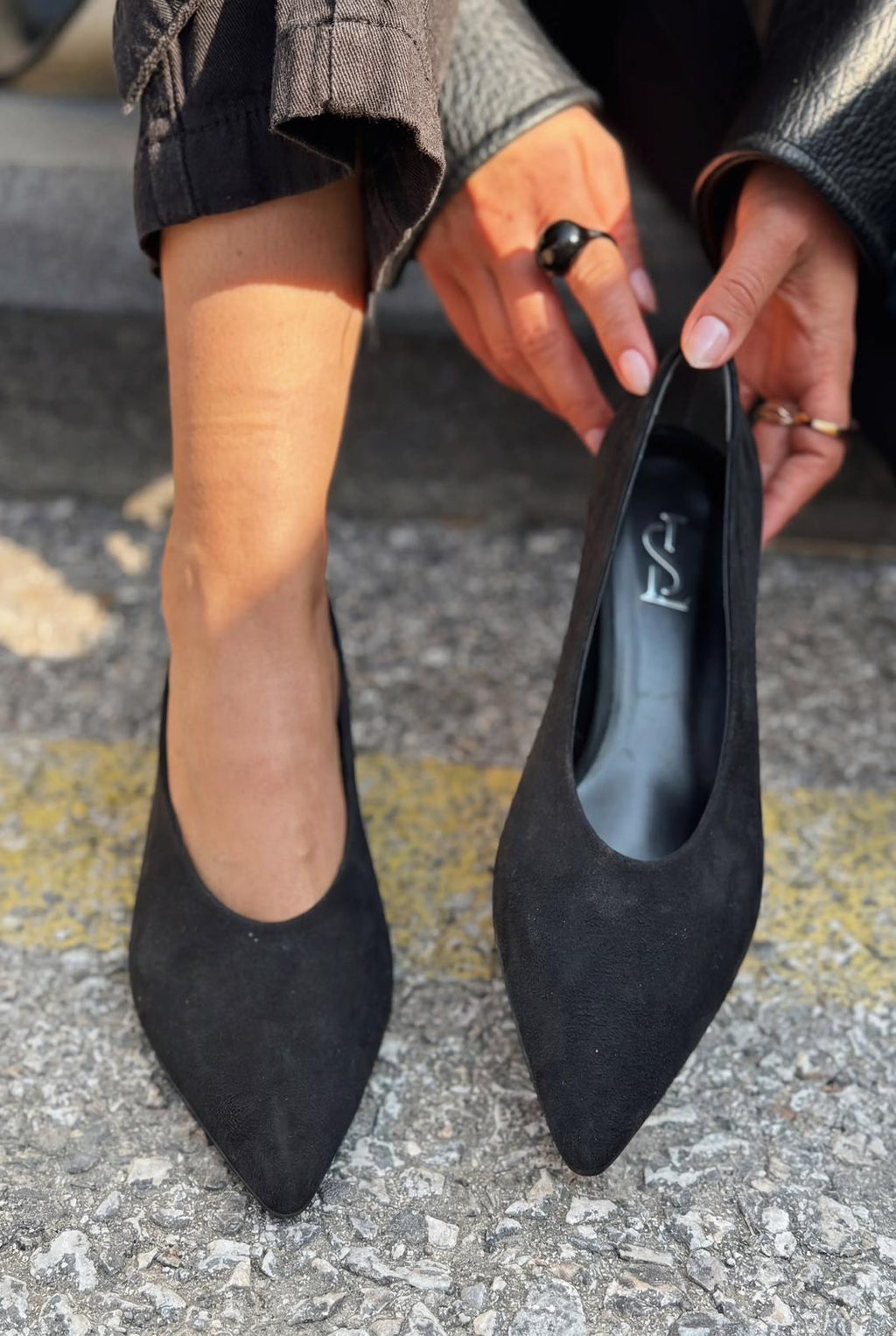 Seranis Black Suede Women's Stilettos