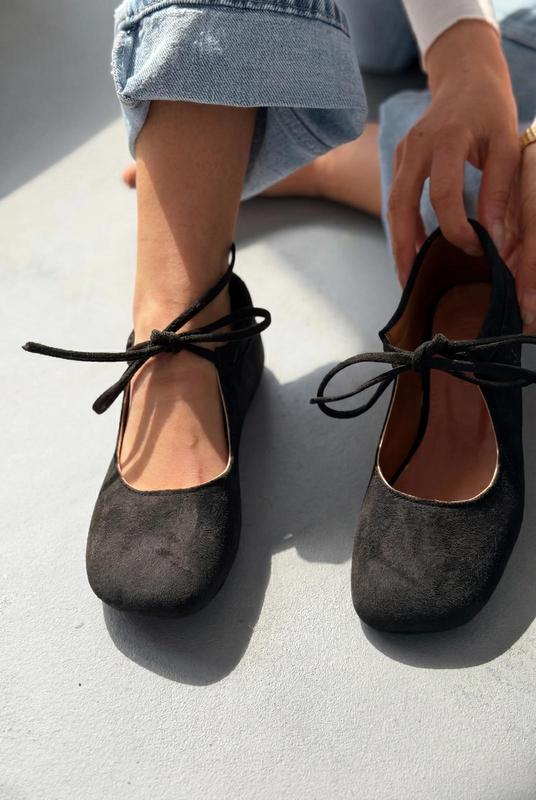 Belith Black Suede Women's Flats