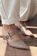 Karonsa Nude Faux Leather Women's Pumps