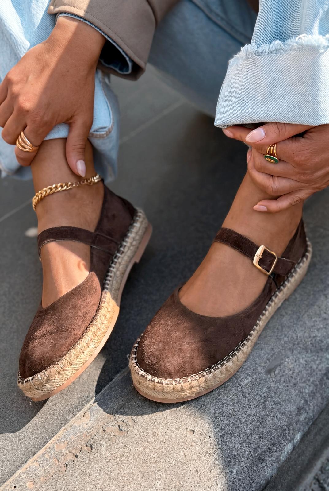 Marena Dark Brown Genuine Suede Women's Espadrille