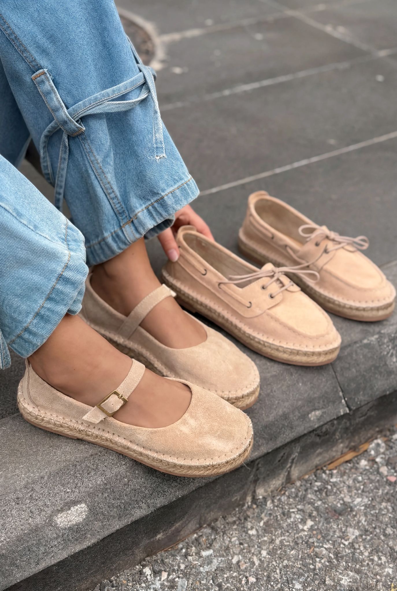Marena Beige Genuine Suede Women's Espadrille