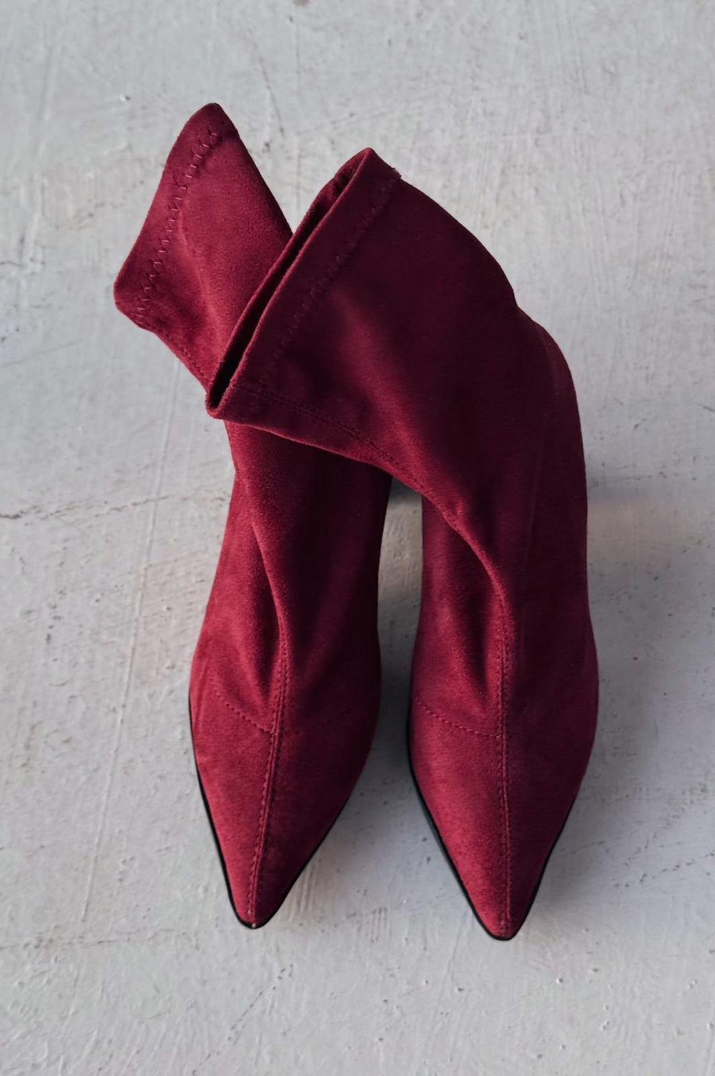 Ardews Suede Pumps Sock Boots Bordeaux