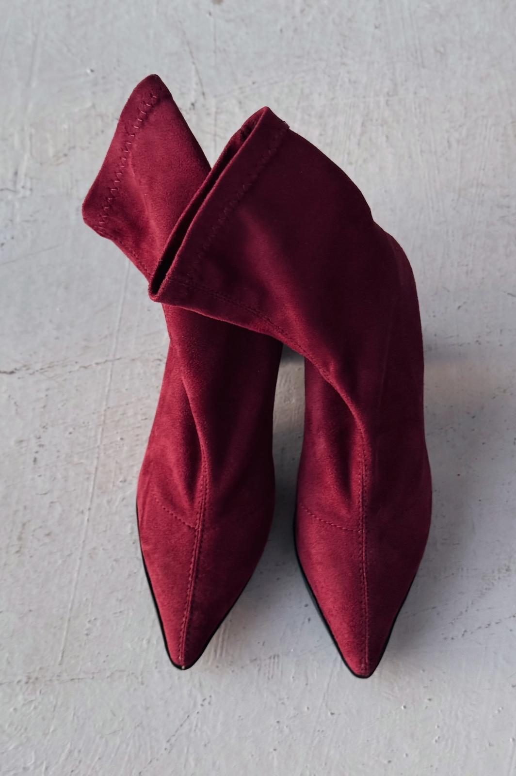 Ardews Suede Pumps Sock Boots Bordeaux