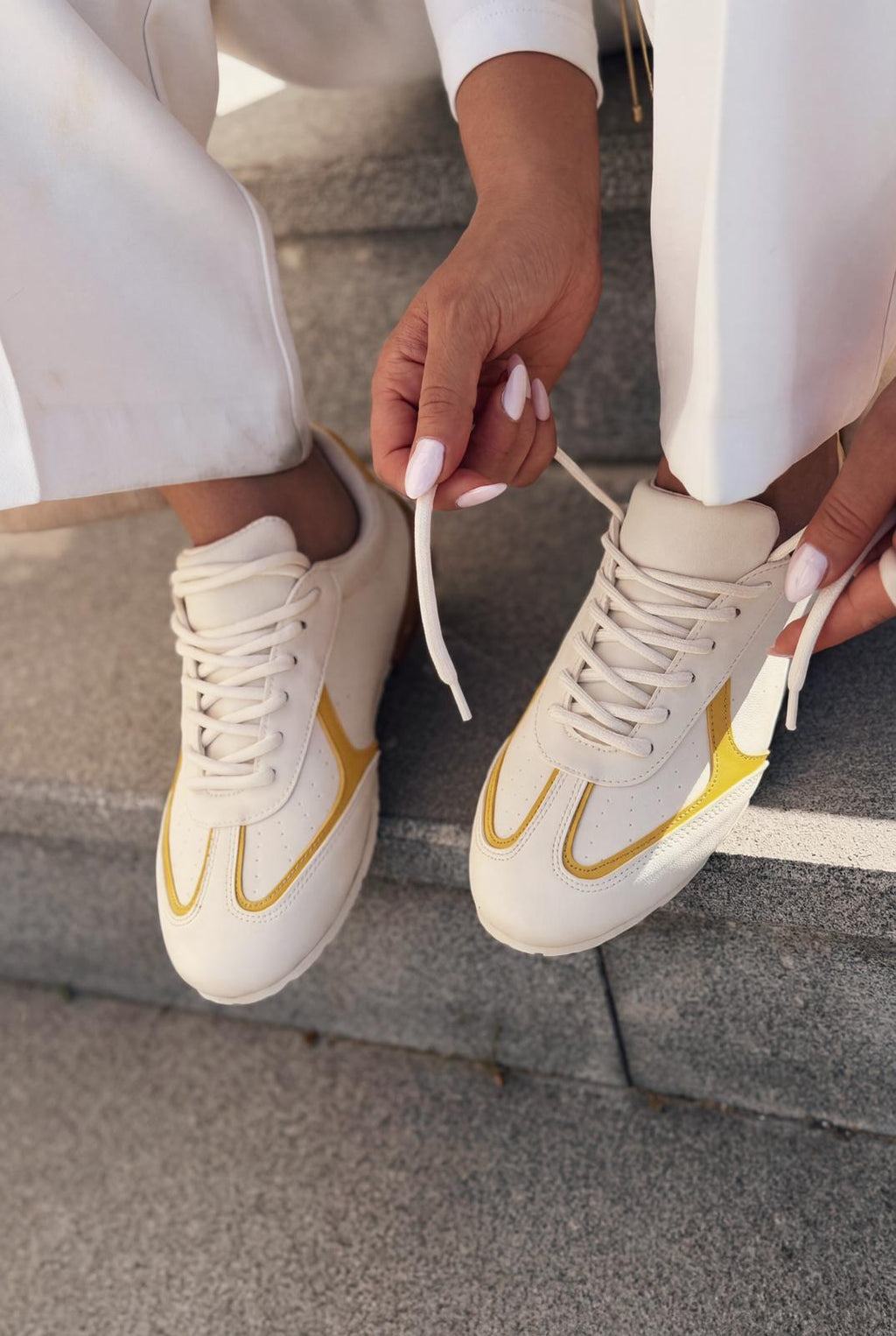 Rosven Yellow Faux Leather Women's Sneakers