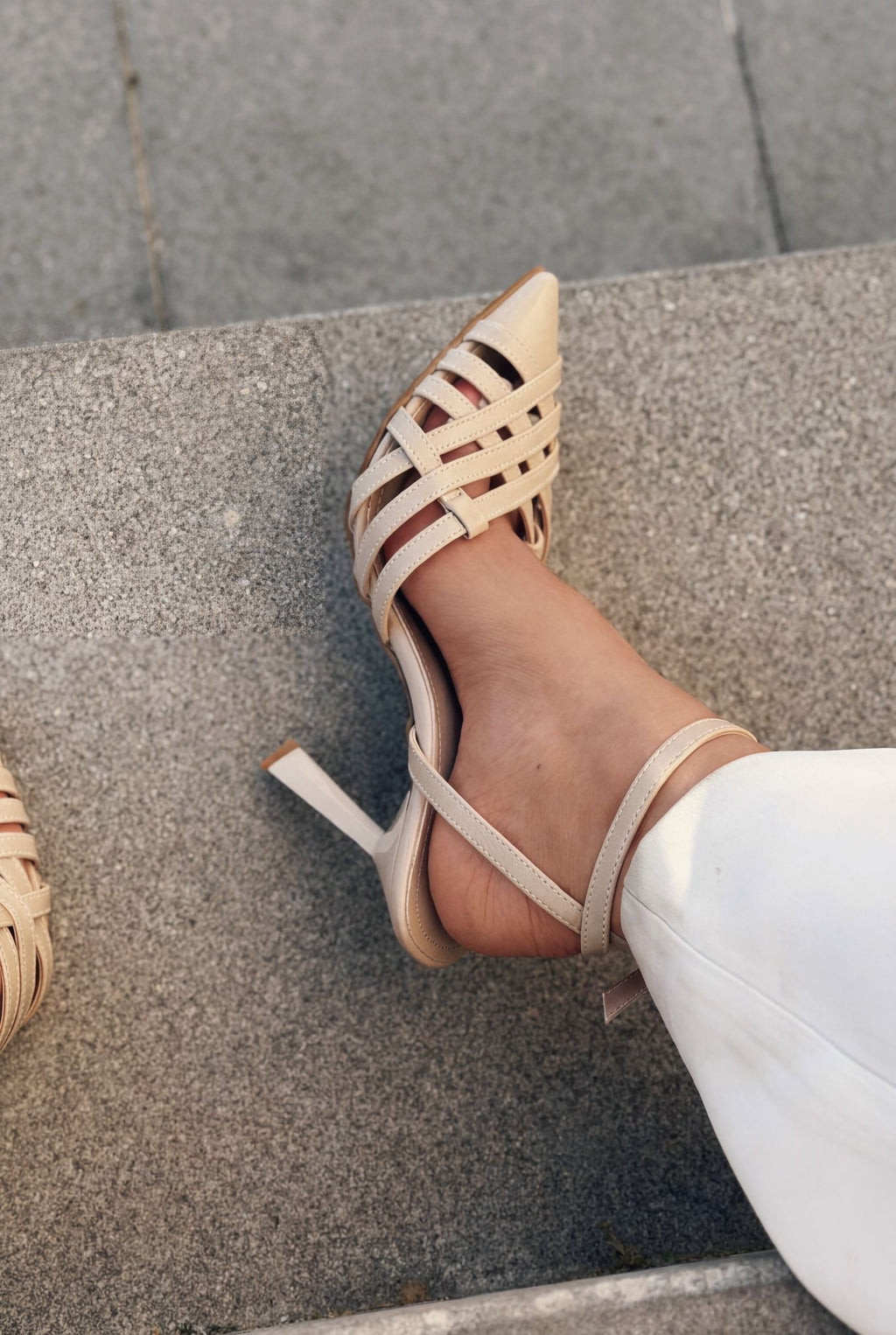 Luvien Beige Faux Leather Women's Stilettos