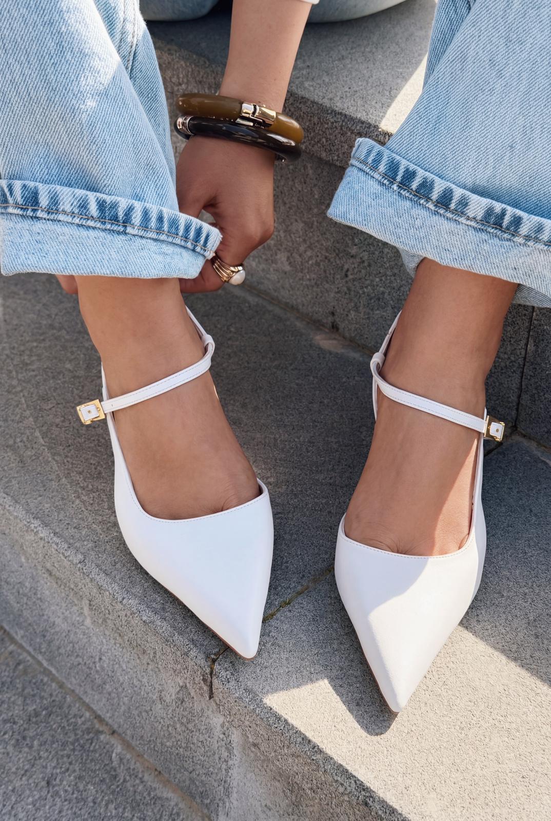 Torev White Faux Leather Women's Stilettos