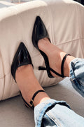 Rivara Black Patent Faux Leather Women's Pumps