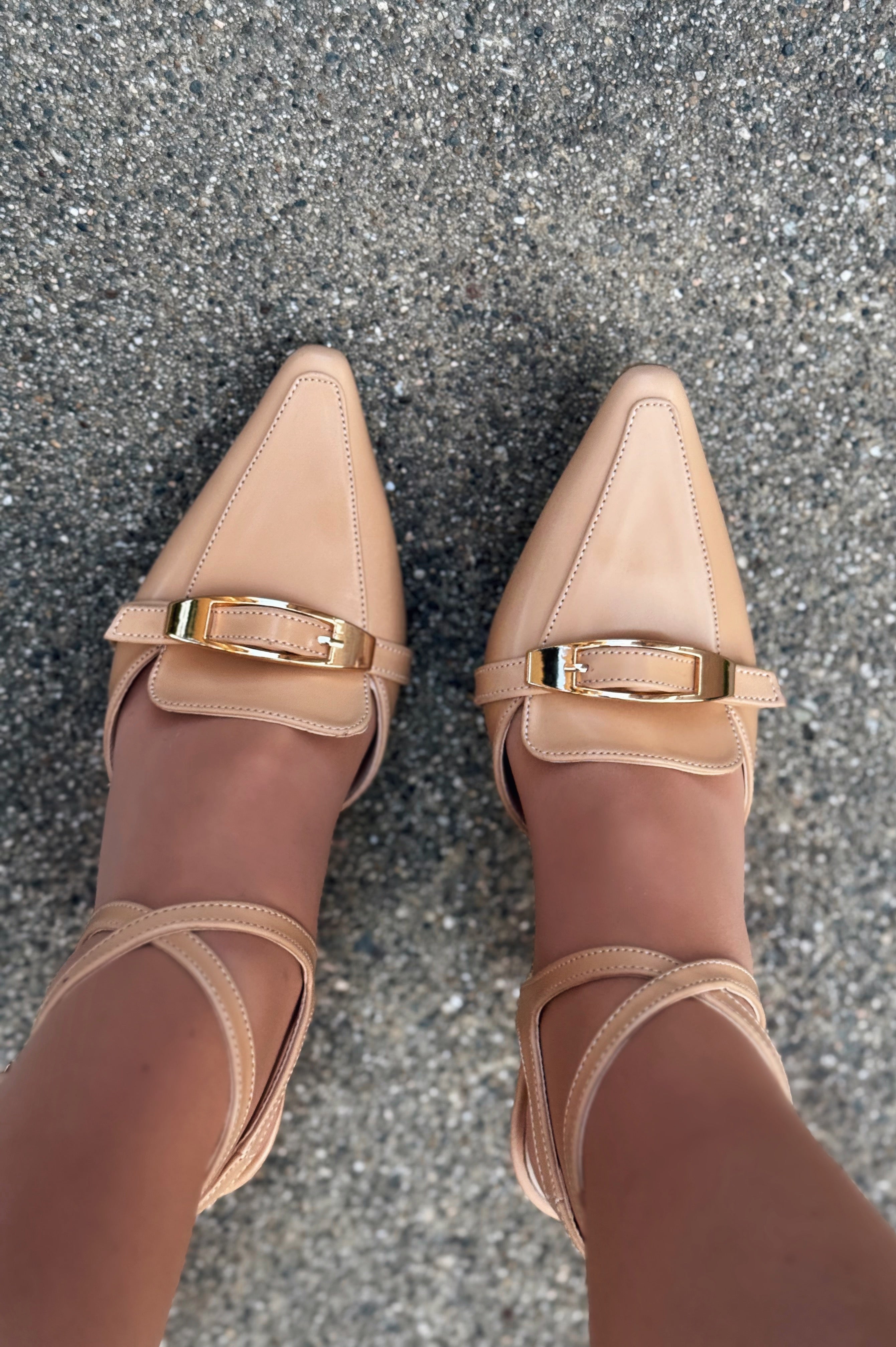 Vorno Nude Faux Leather Women's Stiletto